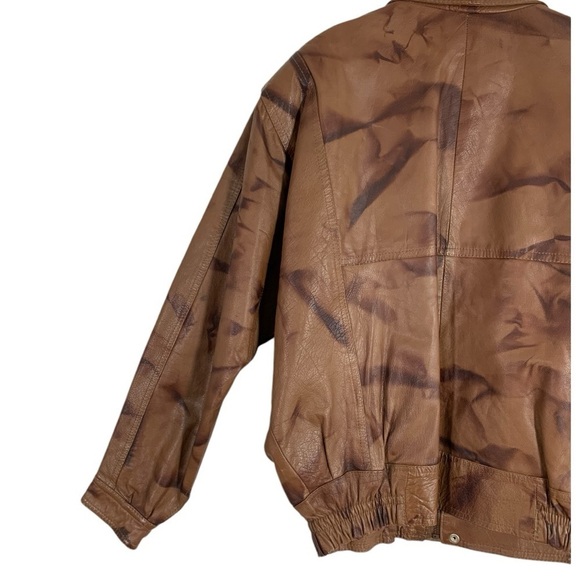 Vintage Saad Taha Leather Factory Leather Bomber Jacket Size XL - Picture 5 of 11